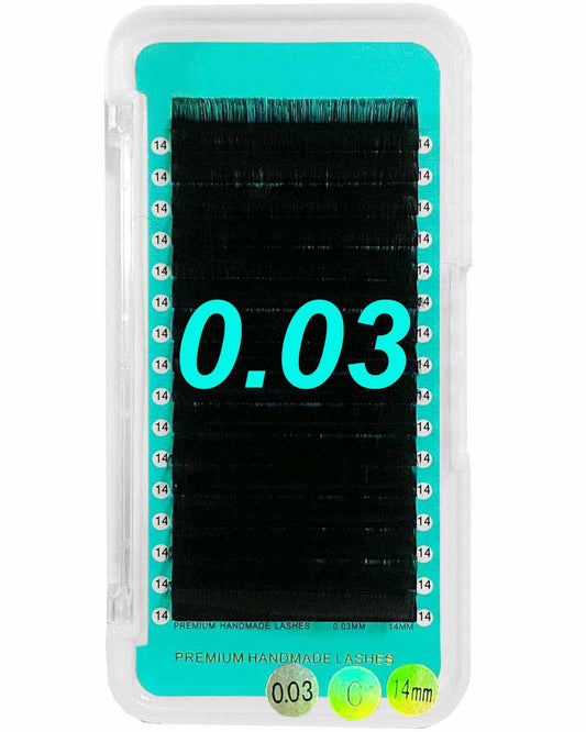 Cashmere Faux Mink Matte Black Individual Lash Extensions【Mega Volume 0.03mm 16 lines No-logo】with Orange Strip, Clearance Sale