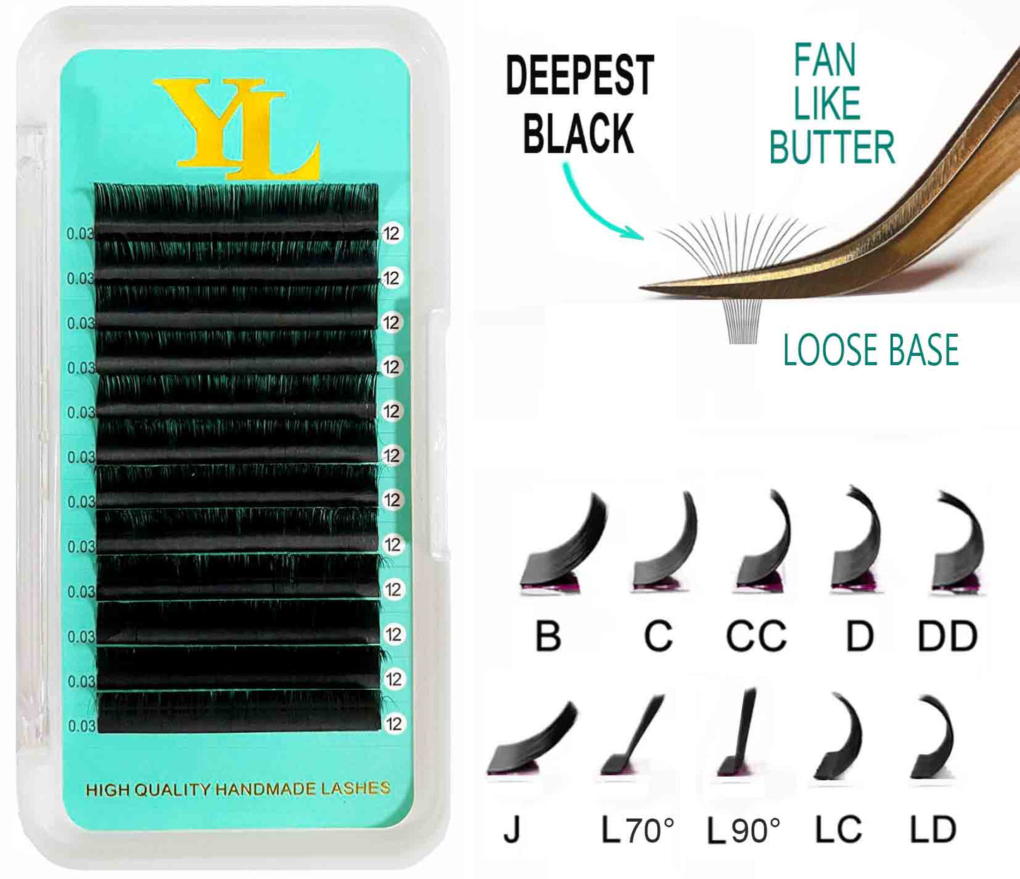 Cashmere Faux Mink Matte Dark Black Individual Lash Extensions【0.05mm Volume 16-lines No-logo】CLEARANCE SALE